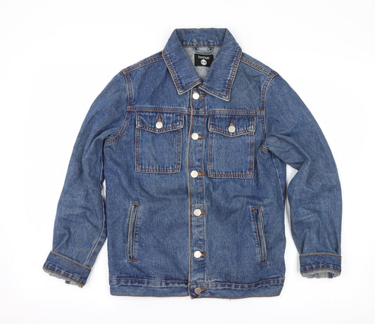 Boohoo Womens Blue Denim Jacket Size 6