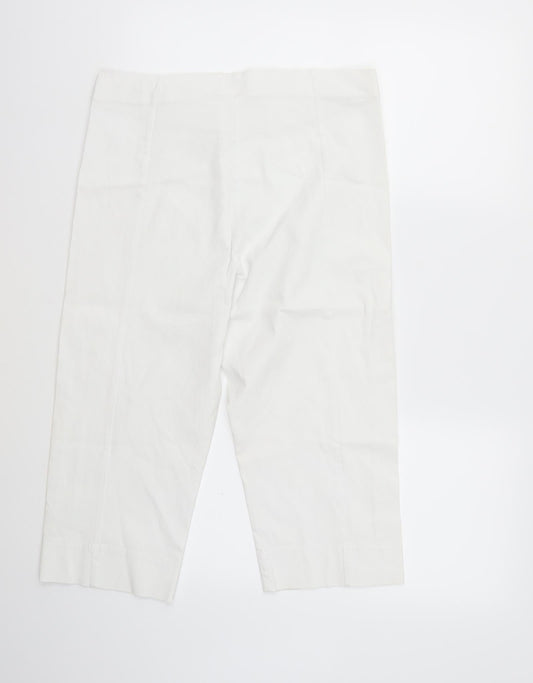 Decollage Womens White Cropped Trousers Size 30 in L20 in