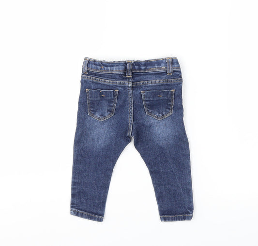 Zara Baby Blue Denim Snow Pants Jeans Size 9 Months