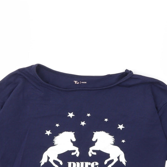 TU Girls Blue Basic T-Shirt Size 12 Years