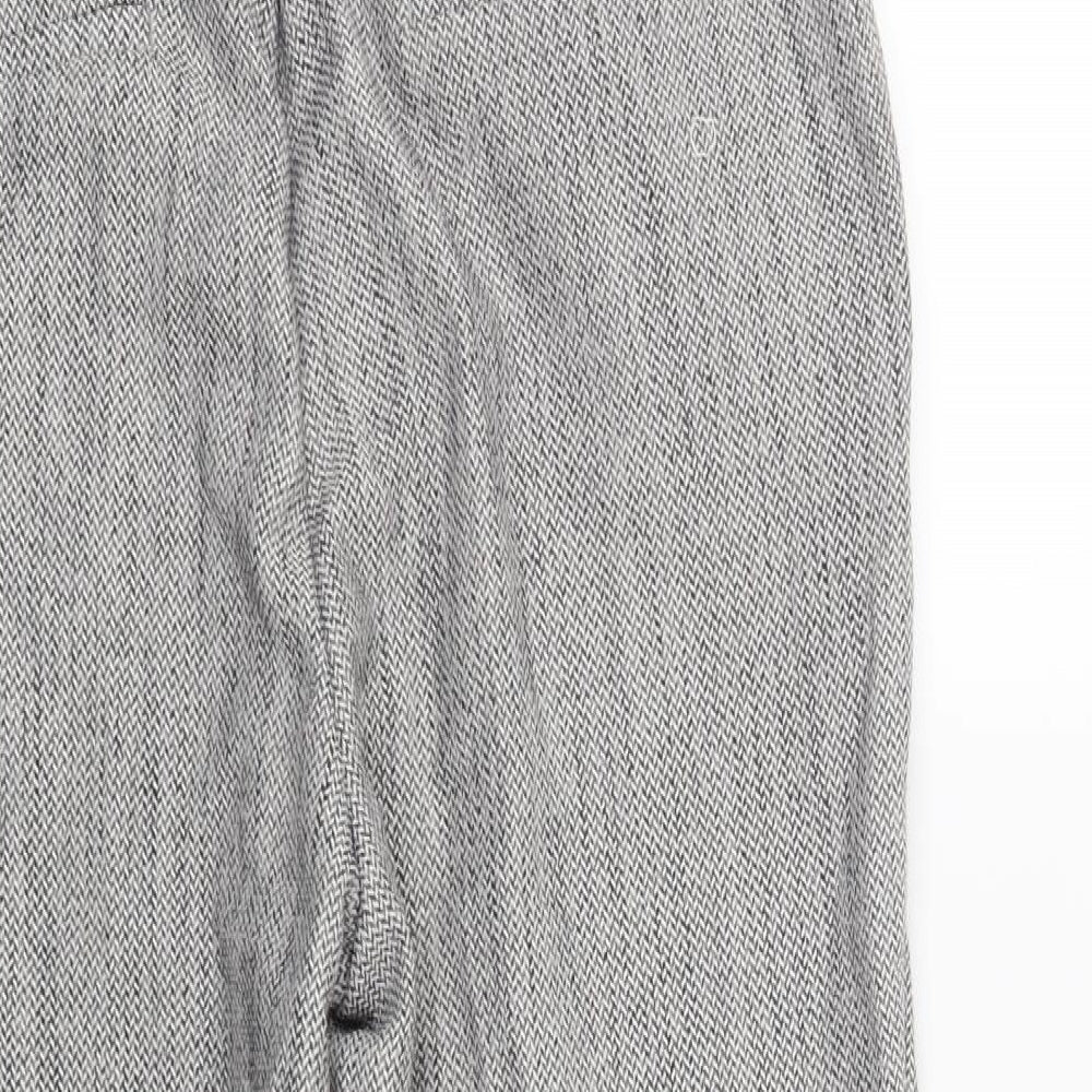 Preworn Womens Grey Geometric Trousers Size 14 L24 in
