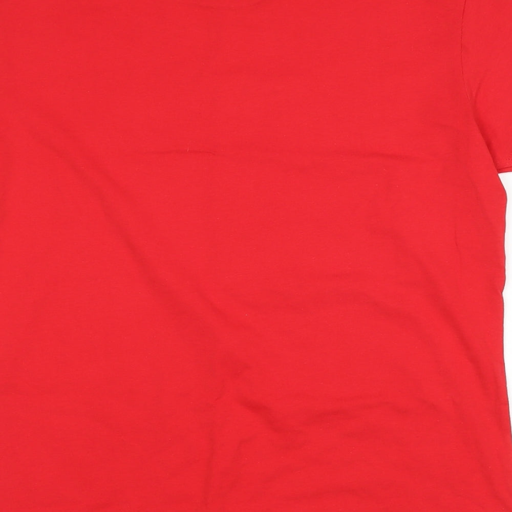 JHK Womens Red Basic T-Shirt Size 2XL - Reindeer