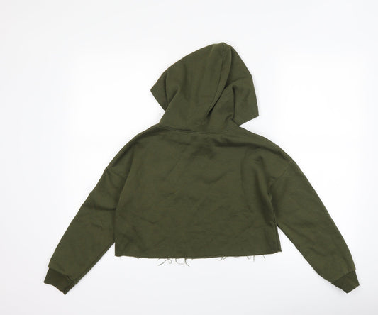 New Look Girls Green Floral Pullover Hoodie Size 10-11 Years - cropped