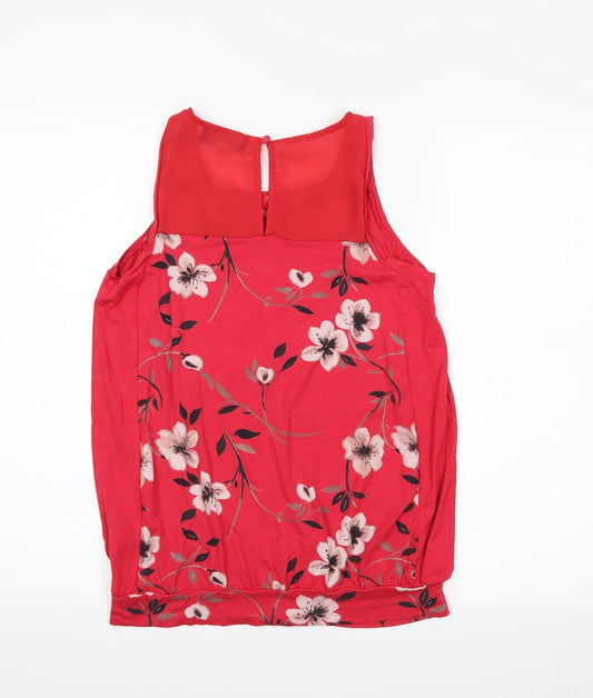 NEXT Womens Red Floral Basic Tank Size S