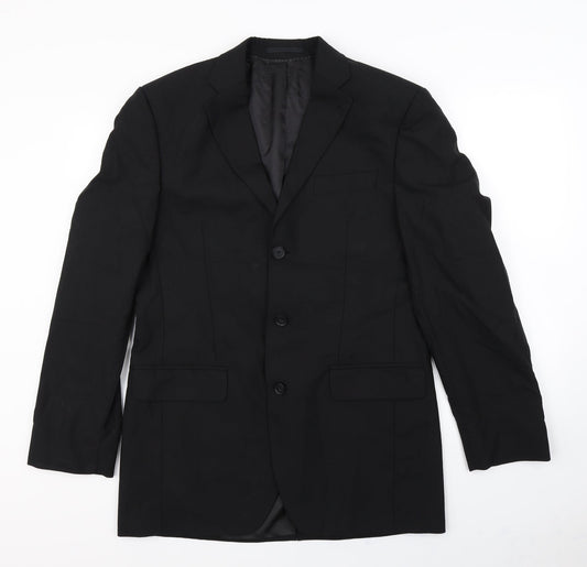 Preworn Mens Black Biker Jacket Size M - Shoulder Pads
