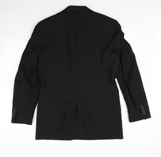 Preworn Mens Black Biker Jacket Size M - Shoulder Pads