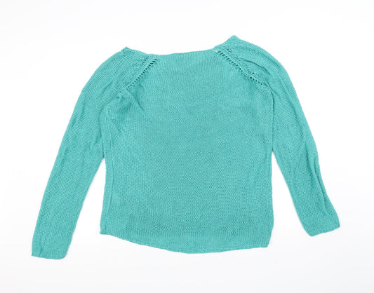 Creation Womens Blue Knit Pullover Jumper Size 14