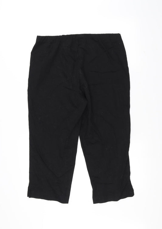 Classic Womens Black Trousers Size 14 L20 in