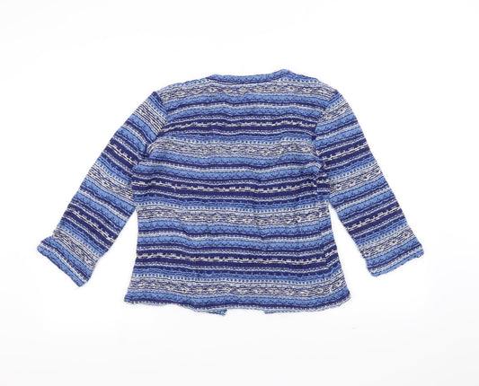 Per Una Womens Blue Striped Jacket Coatigan