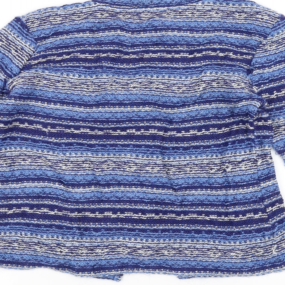 Per Una Womens Blue Striped Jacket Coatigan