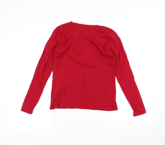 Benedetta B Womens Red Pullover Jumper Size M