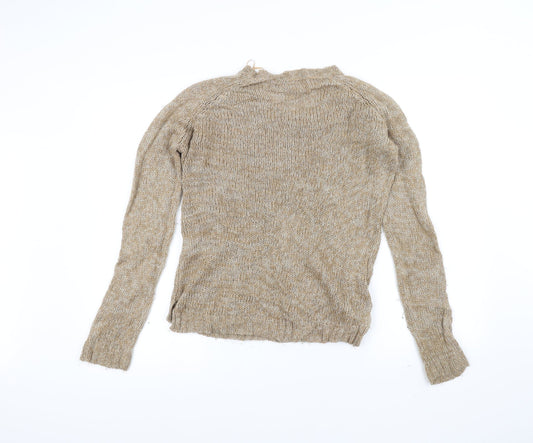 Easy Wear Womens Brown Knit Pullover Jumper Size 10