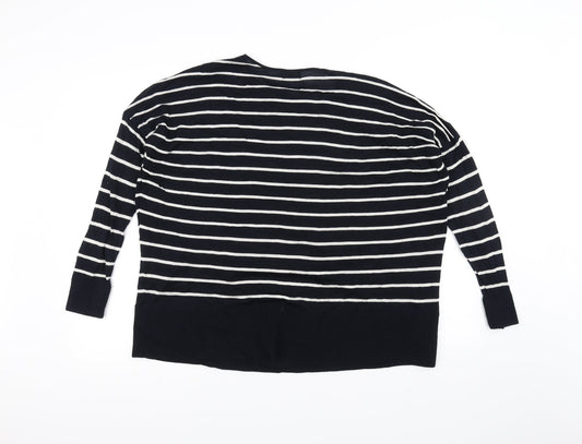 H&M Womens Black Striped Pullover Jumper Size XS