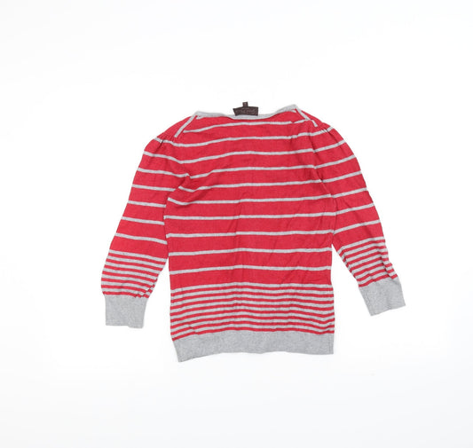 Great Plains Womens Red Striped Cardigan Jumper Size S