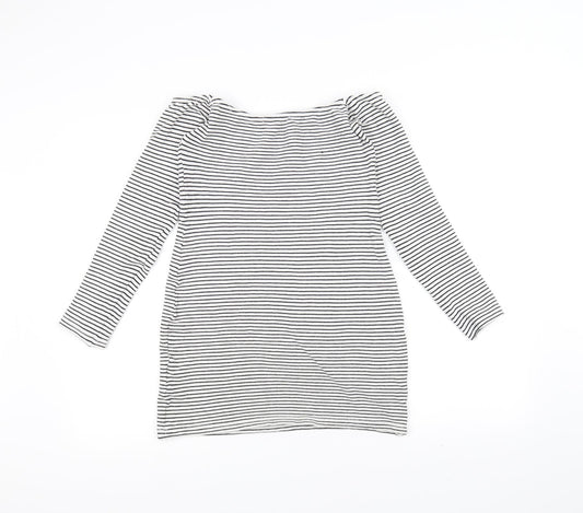 Missguided Womens White Striped Pullover Jumper Size 10
