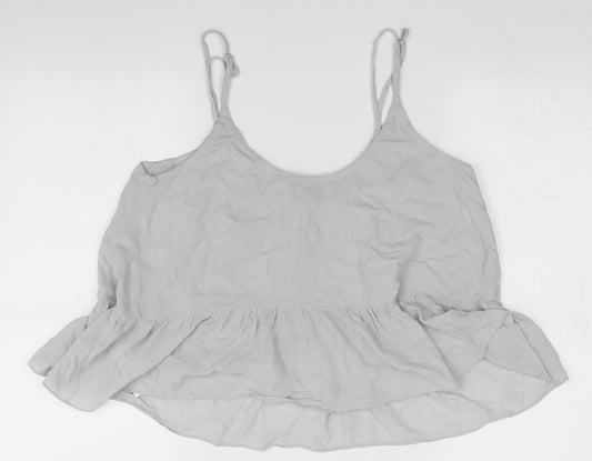 Topshop Womens Grey Basic Blouse Size 14