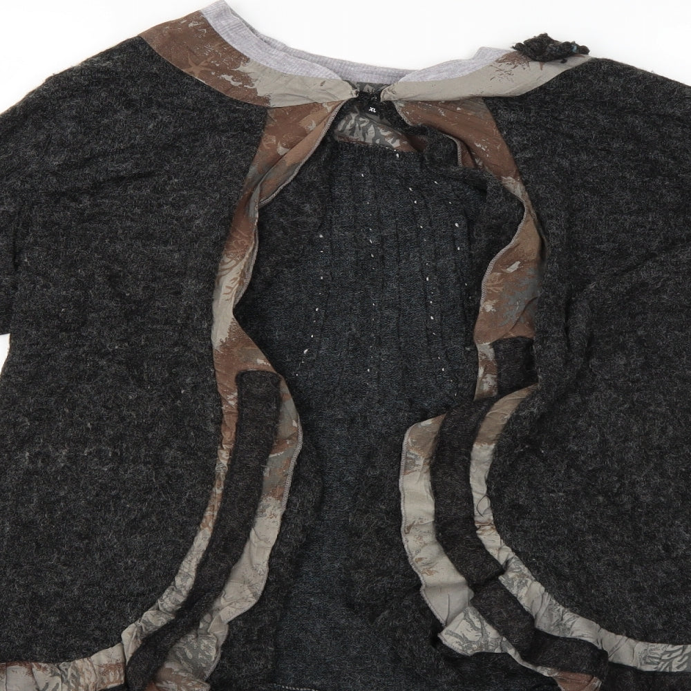 Izabel Womens Grey Tunic Blouse Size XL