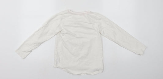 Nytmeg Girls White Pullover Sweatshirt Size 8-9 Years