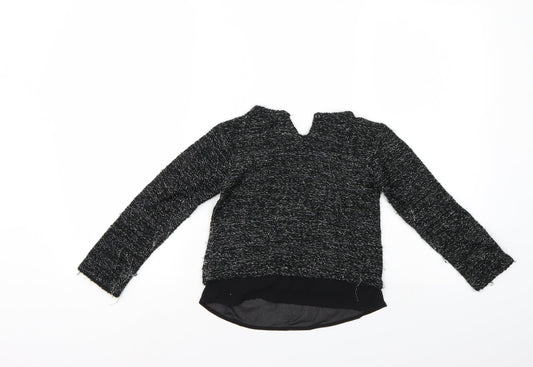 Primark Girls Black Pullover Jumper Size 6-7 Years