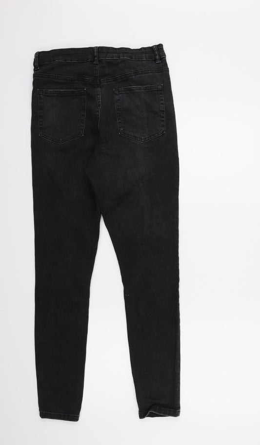 Denim & Co. Womens Black Denim Skinny Jeans Size 14 L28 in