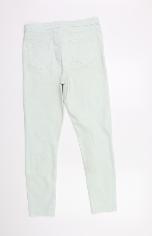 Denim & Co. Womens Green Denim Skinny Jeans Size 14 L27 in