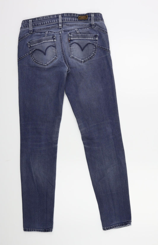 Preworn Womens Blue Denim Skinny Jeans Size 28 in L28 in