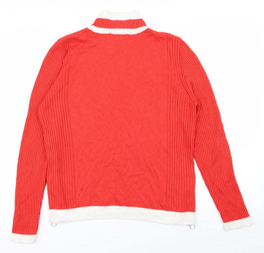 m&s Womens Red Pullover Jumper Size 14