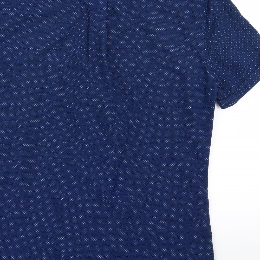 NEXT Mens Blue Polka Dot Button-Up Size S