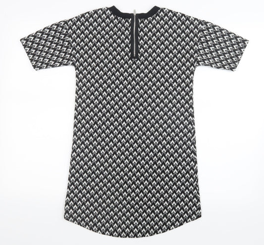 TU Girls Black Geometric Shirt Dress Size 9 Years