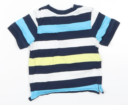 George Boys Blue Striped Basic T-Shirt Size 9-12 Months - Rugby