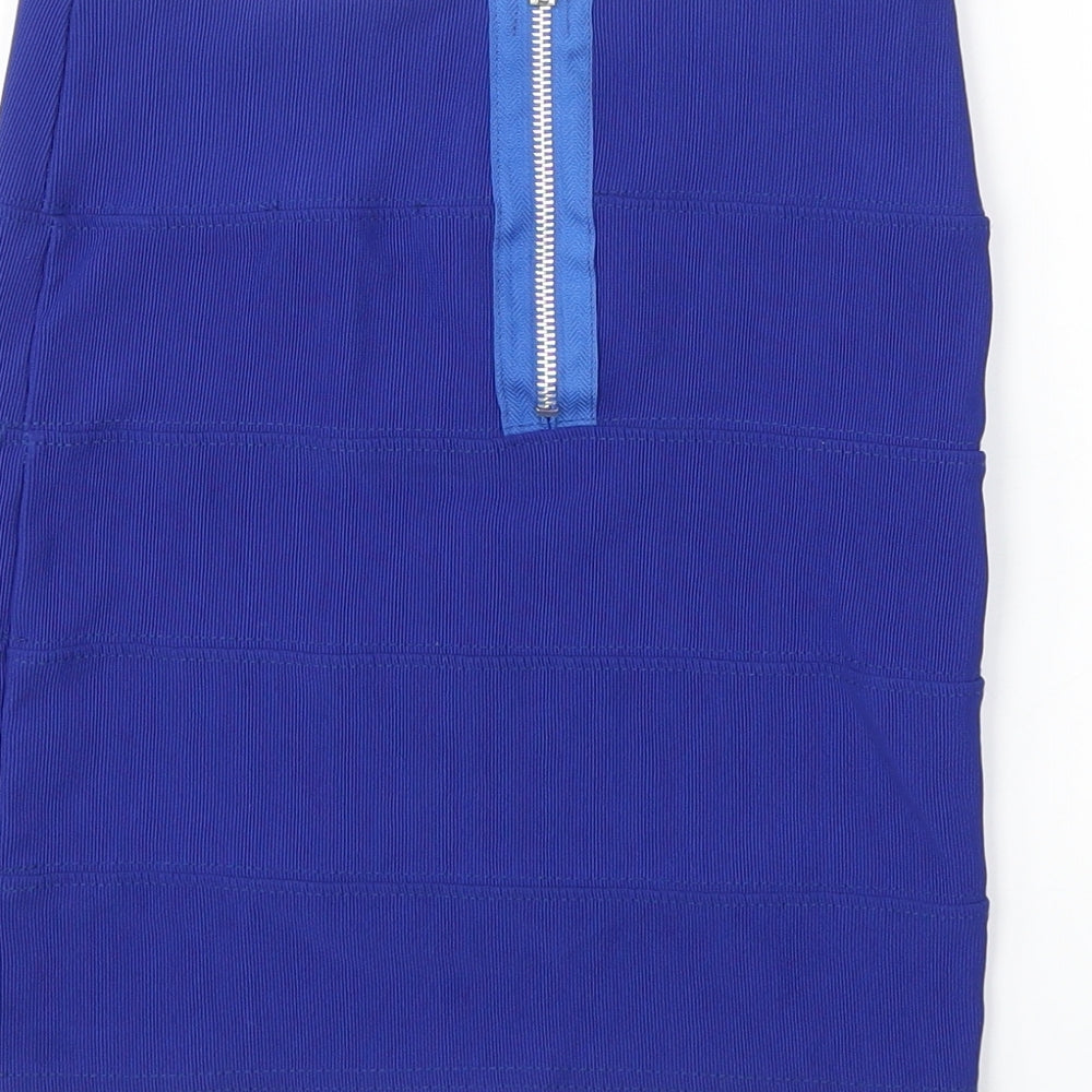 Boohoo Womens Blue A-Line Skirt Size 8