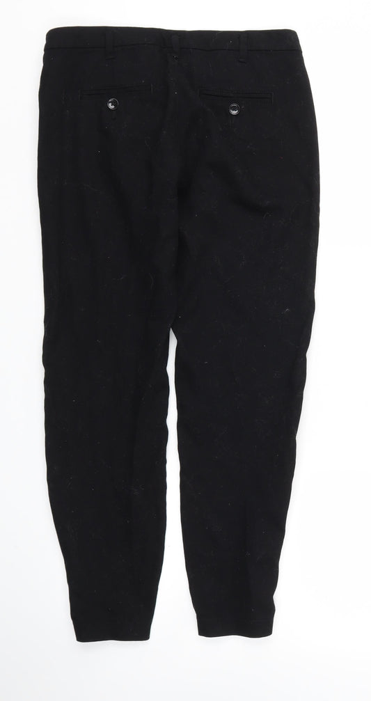 Sisley Womens Black Trousers Size 8 L25 in