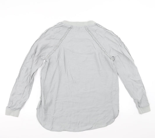 NEXT Womens Grey Basic Blouse Size 10 - Chain detail