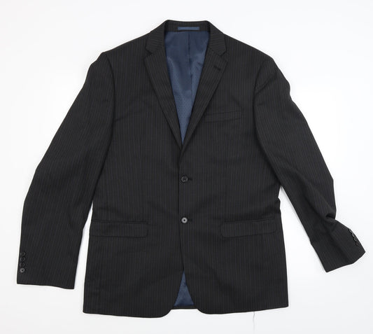 Next Mens Grey Striped Jacket Coat Size 42