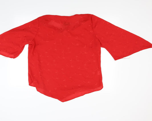 Feminine Womens Red Basic Blouse Size 20