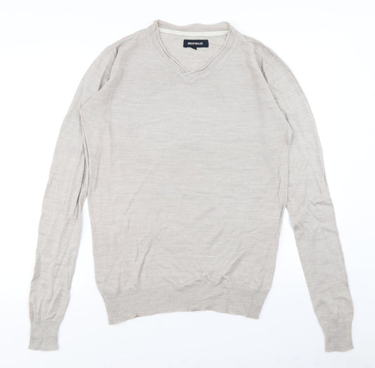 Industrialize Mens Beige Knit Pullover Jumper Size S