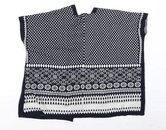 TU Girls Blue Batik Cardigan Jumper Size 11 Years