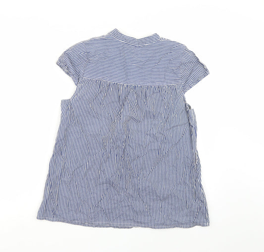 VERO MODA Womens Blue Striped Basic Blouse Size M