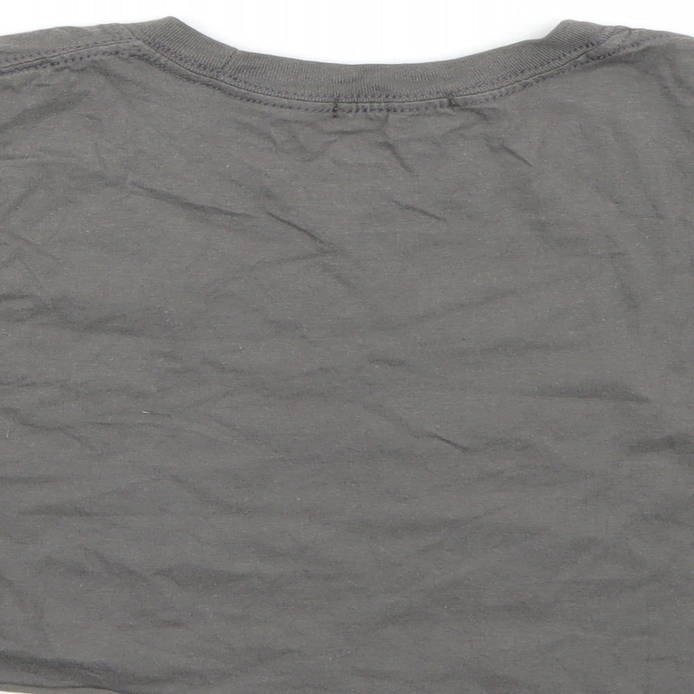 PRETTYLITTLETHING Womens Grey Cropped T-Shirt Size S