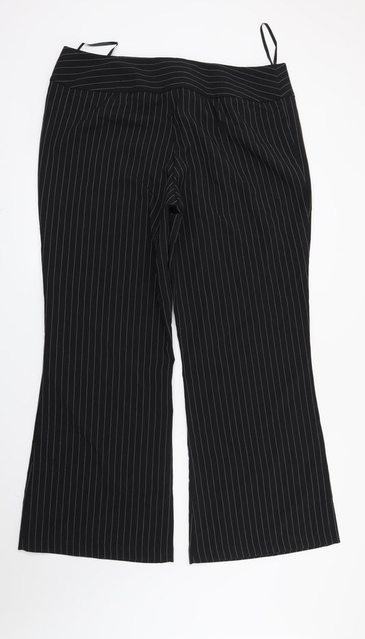 Kit Womens Black Striped Trousers Size 20 L29 in