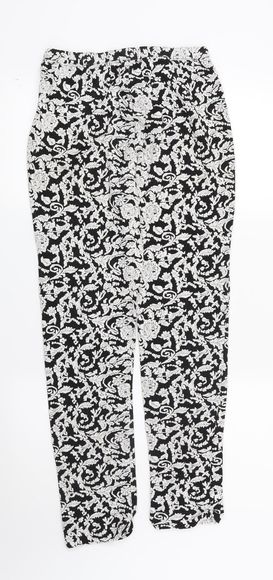 Preworn Womens Black Paisley Capri Leggings Size 32 in L27 in