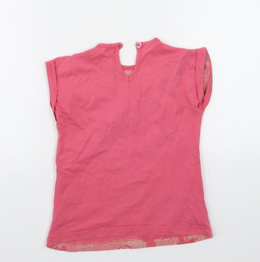 M&Co Girls Pink Basic T-Shirt Size 5-6 Years