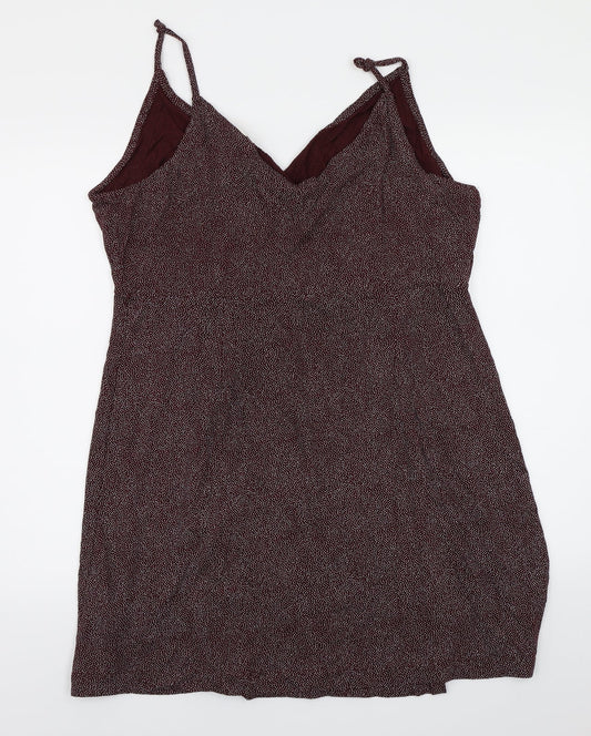 H&M Womens Purple Polka Dot Rayon A-Line Size L