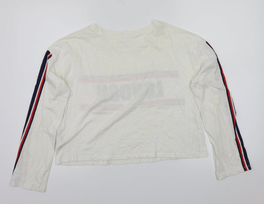 H&M Girls Ivory Basic T-Shirt Size 14 Years