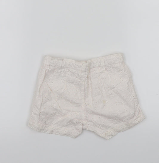 H&M Girls White Floral Cropped Trousers Size 24 Months