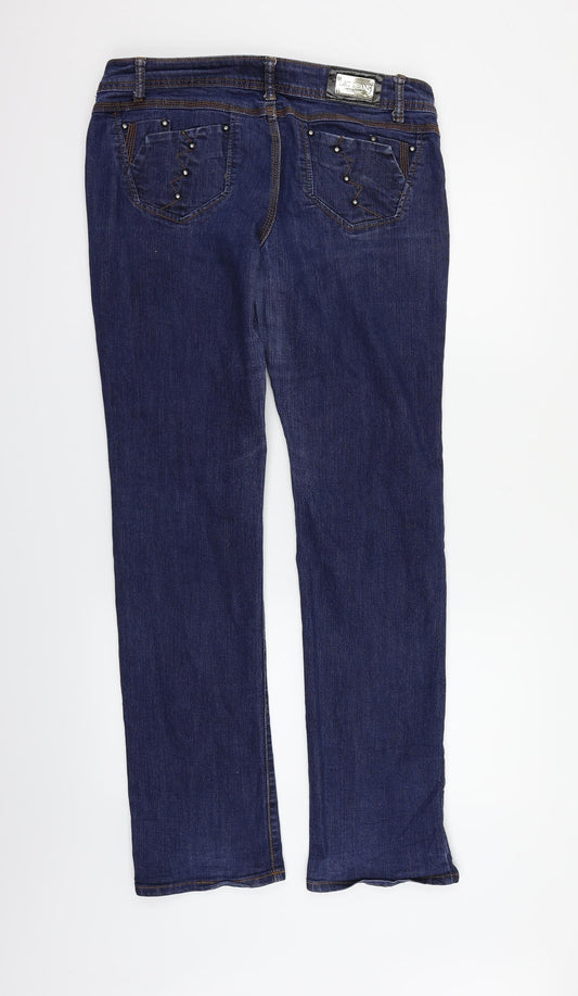 l&t jeans Womens Blue Straight Jeans Size 35 in L28 in