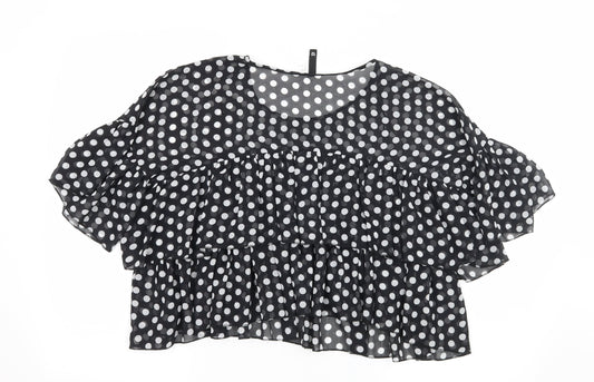 Divided by H&M Womens Beige Polka Dot Basic Blouse Size 10