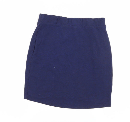 H&M Womens Blue Jersey A-Line Skirt Size S