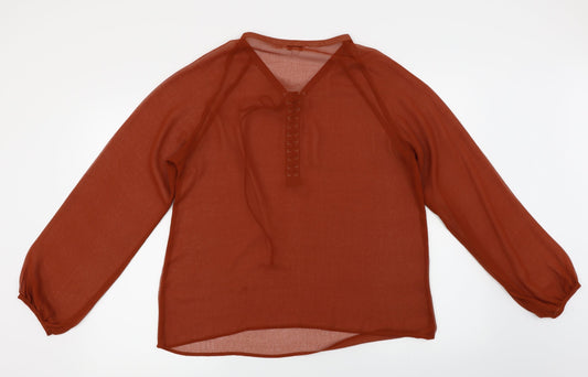 Glamorous Womens Brown Basic Blouse Size L