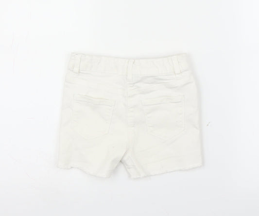 I love Girlswear Girls White Denim Mom Shorts Size 7 Years
